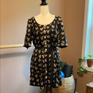 Maeve silk dog print dress M
